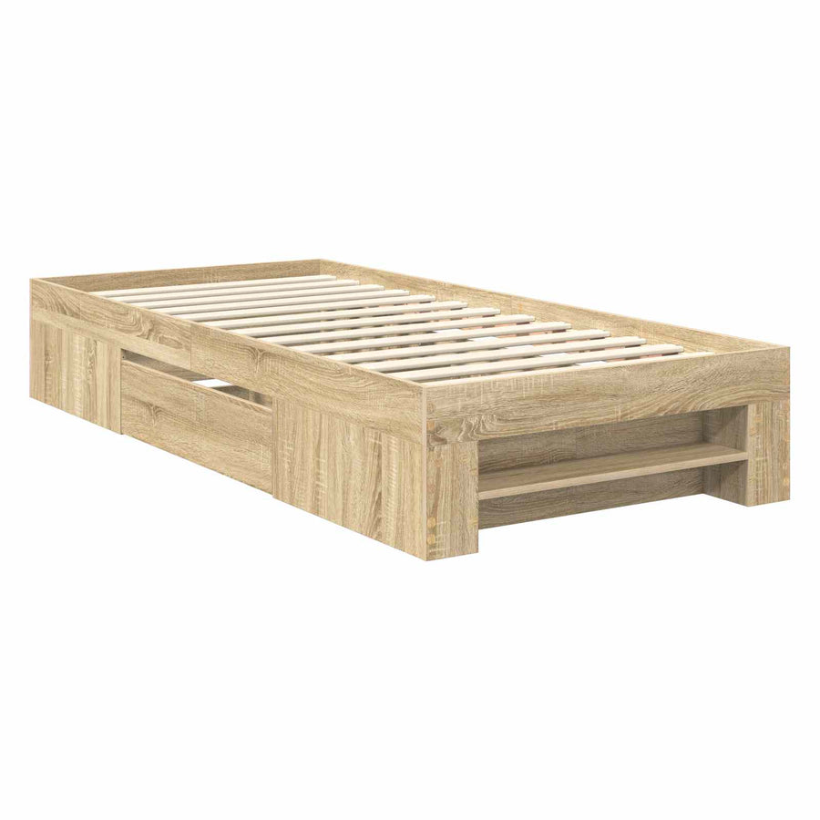 Bedframe met hoofdeinde Sonoma Eiken 100 x 200 m Bewerkt hout
