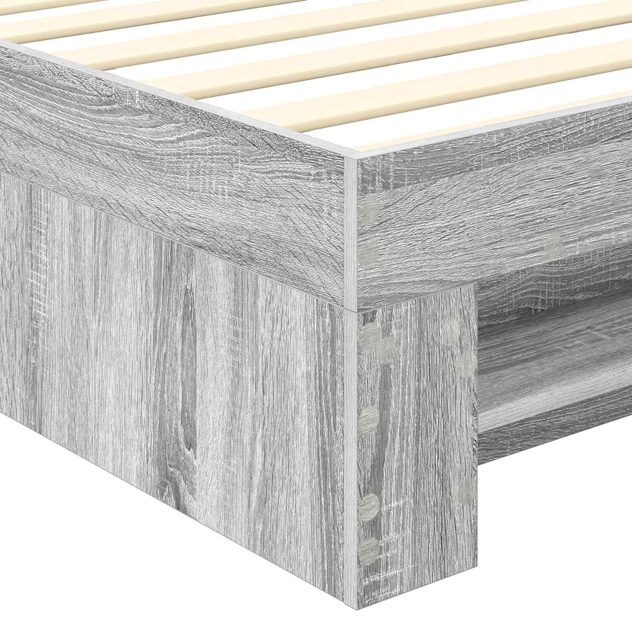 Bedframe met hoofdeinde Grijs Sonoma 100 x 200 m Bewerkt hout