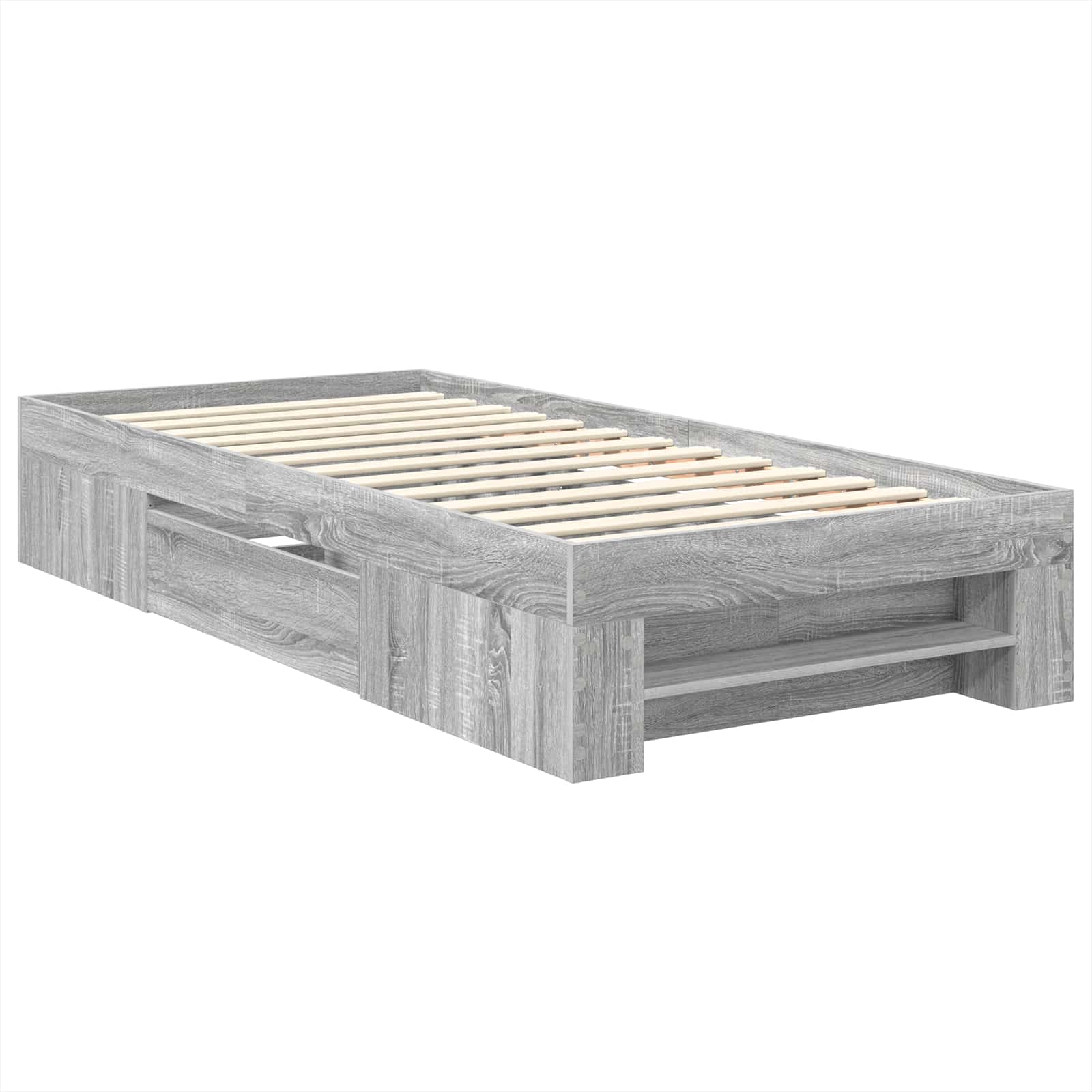 Bedframe met hoofdeinde Grijs Sonoma 100 x 200 m Bewerkt hout