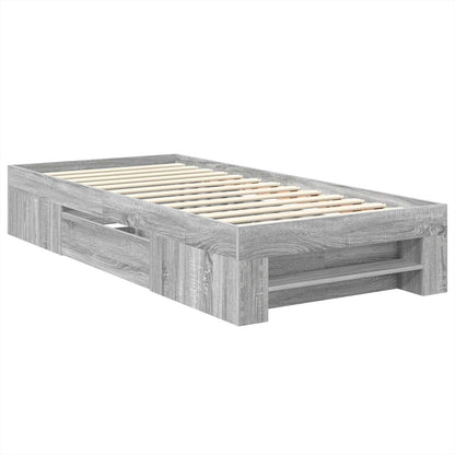 Bedframe met hoofdeinde Grijs Sonoma 100 x 200 m Bewerkt hout