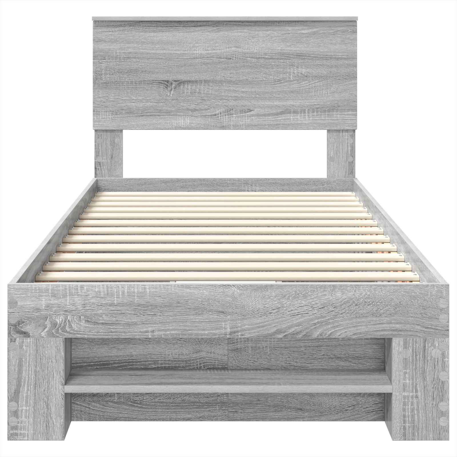 Bedframe met hoofdeinde Grijs Sonoma 100 x 200 m Bewerkt hout