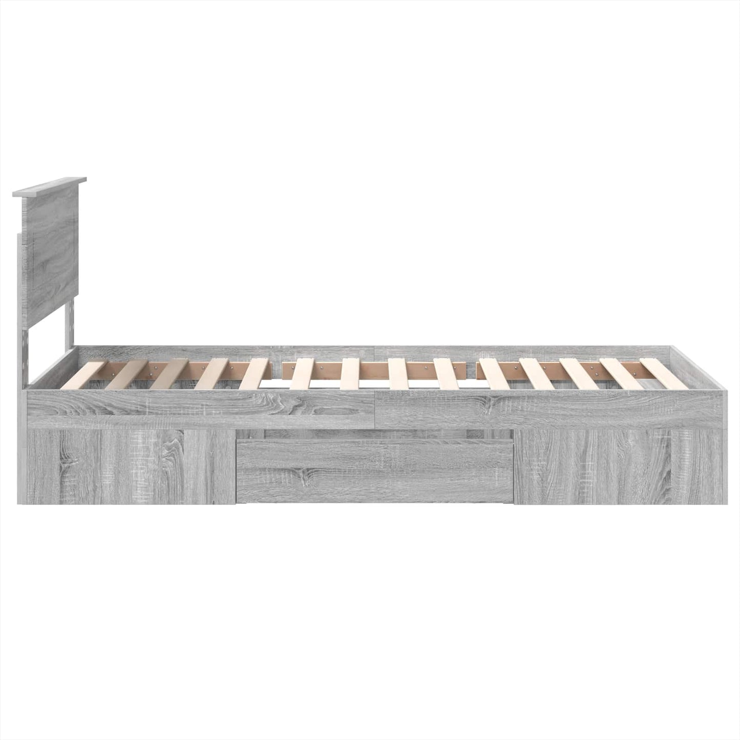 Bedframe met hoofdeinde Grijs Sonoma 100 x 200 m Bewerkt hout