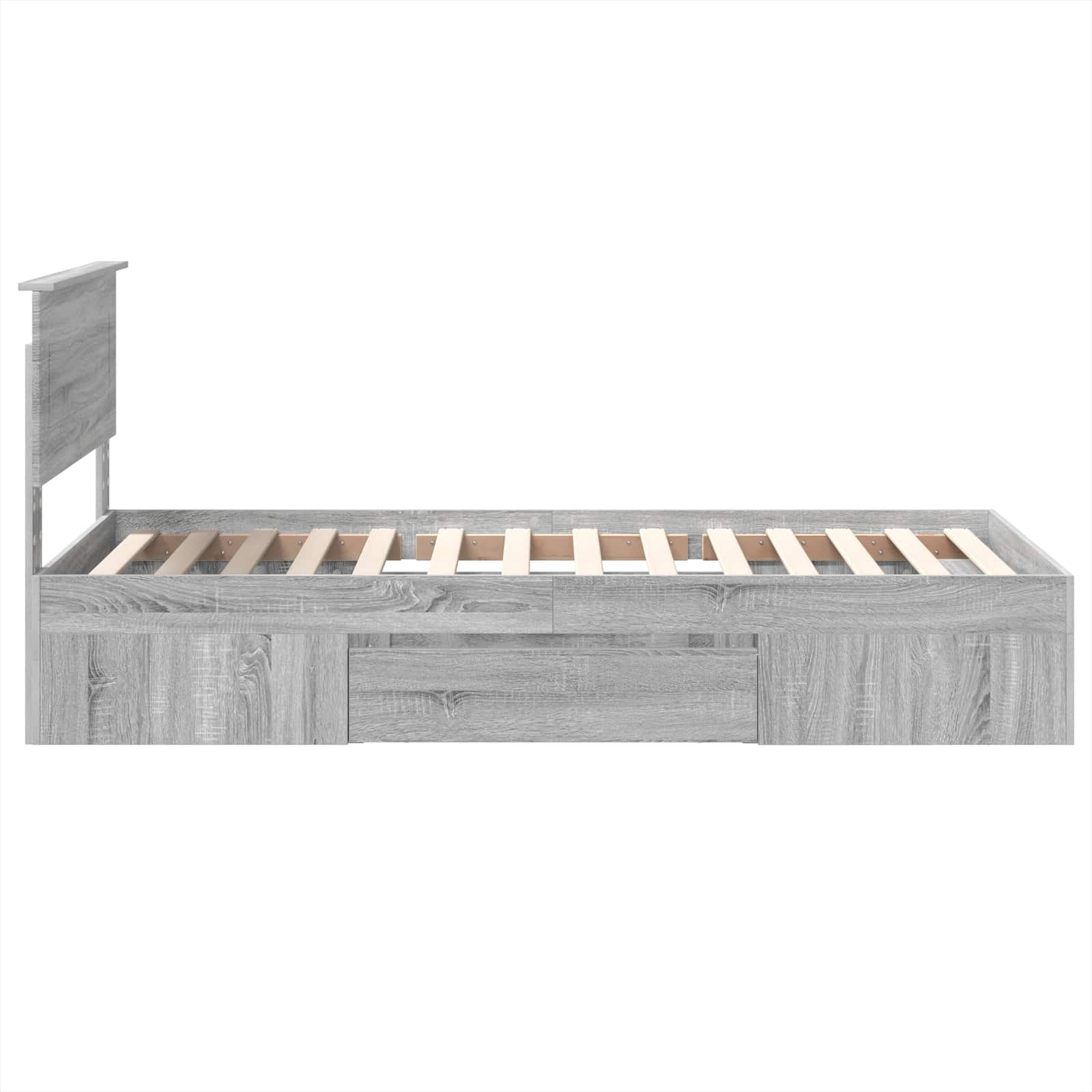 Bedframe met hoofdeinde Grijs Sonoma 100 x 200 m Bewerkt hout