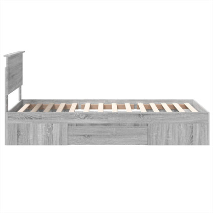Bedframe met hoofdeinde Grijs Sonoma 100 x 200 m Bewerkt hout