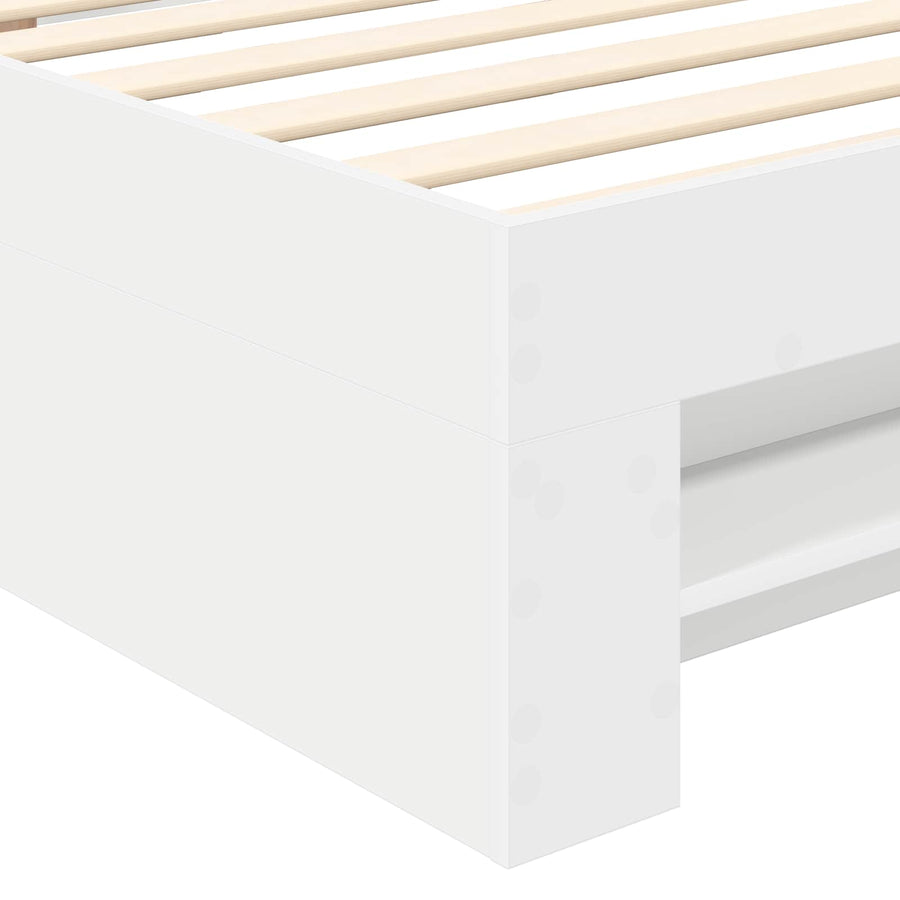 Bedframe met hoofdeinde Wit 90 x 200 cm Bewerkt hout