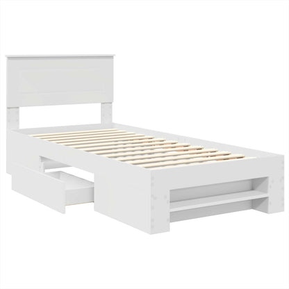 Bedframe met hoofdeinde Wit 80 x 200 cm Bewerkt hout