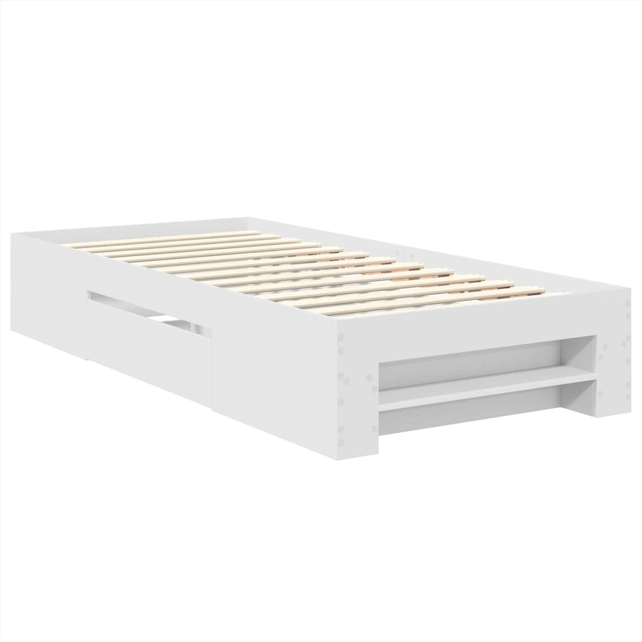 Bedframe met hoofdeinde Wit 80 x 200 cm Bewerkt hout