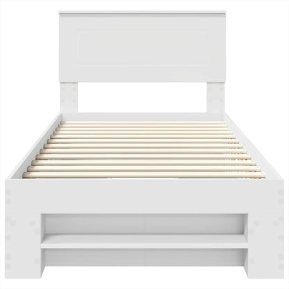 Bedframe met hoofdeinde Wit 80 x 200 cm Bewerkt hout