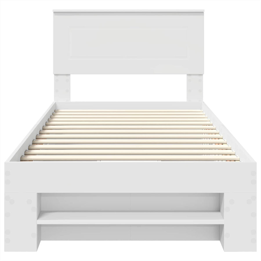 Bedframe met hoofdeinde Wit 80 x 200 cm Bewerkt hout