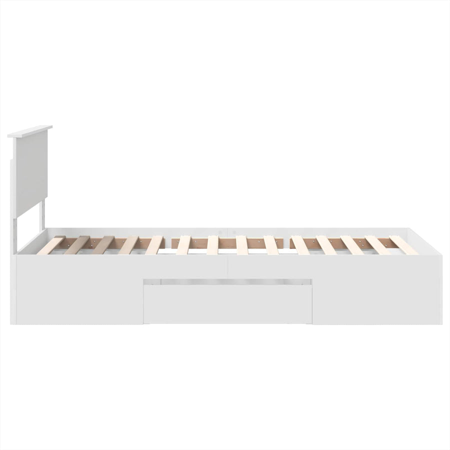 Bedframe met hoofdeinde Wit 80 x 200 cm Bewerkt hout