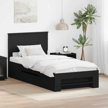 Bedframe met hoofdeinde Zwart 80 x 200 cm Bewerkt hout