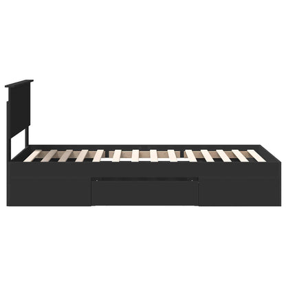 Bedframe met hoofdeinde Zwart 80 x 200 cm Bewerkt hout