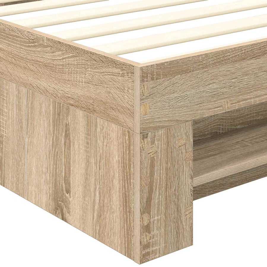 Bedframe met hoofdeinde Sonoma Eiken 80 x 200 cm Bewerkt hout
