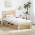 Bedframe 80x200 cm Sonoma eiken bewerkt hout