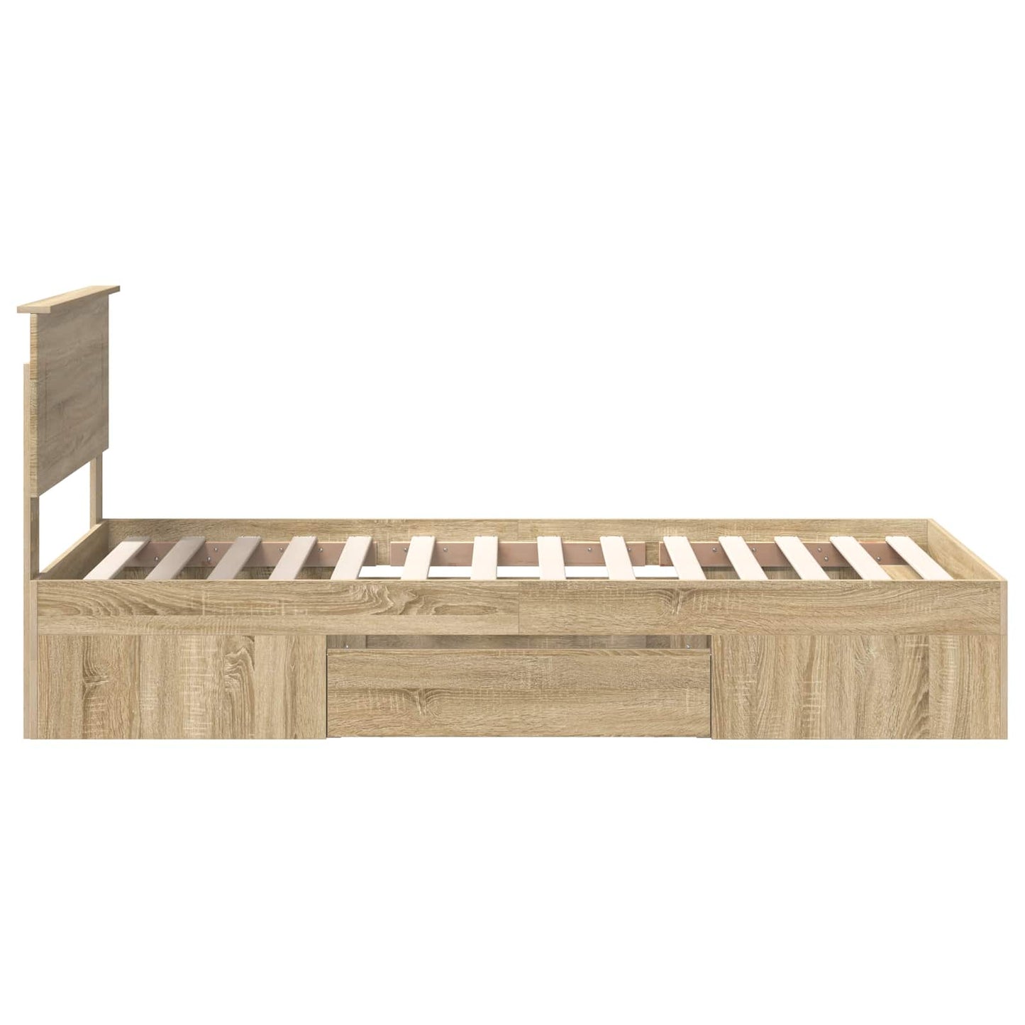 Bedframe met hoofdeinde Sonoma Eiken 80 x 200 cm Bewerkt hout