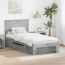 Bedframe met hoofdeinde Beton Grijs 80 x 200 cm Bewerkt hout