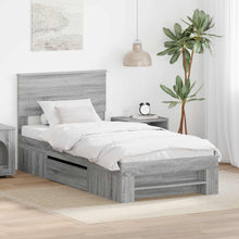 Bedframe met hoofdeinde Grijs Sonoma 80 x 200 cm Bewerkt hout