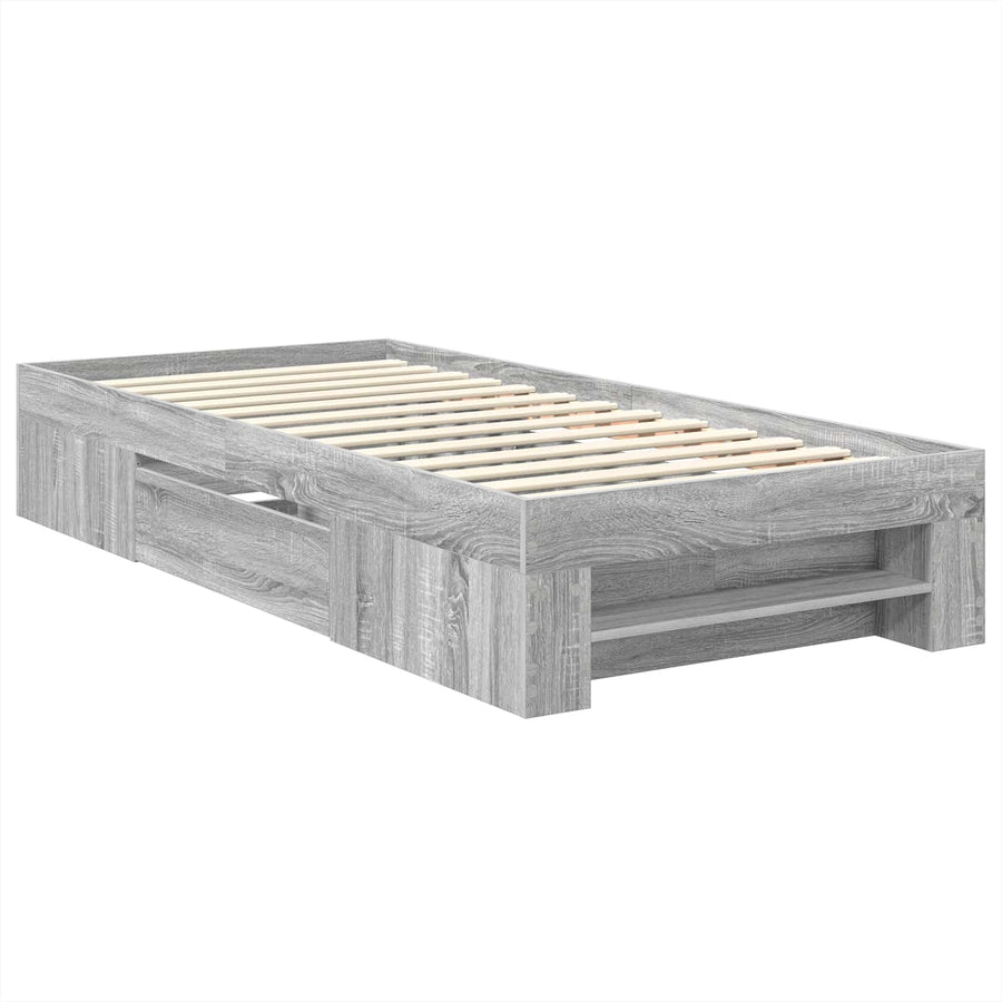 Bedframe met hoofdeinde Grijs Sonoma 80 x 200 cm Bewerkt hout
