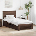 Bedframe 80x200 cm bruin eiken met hoofdeinde