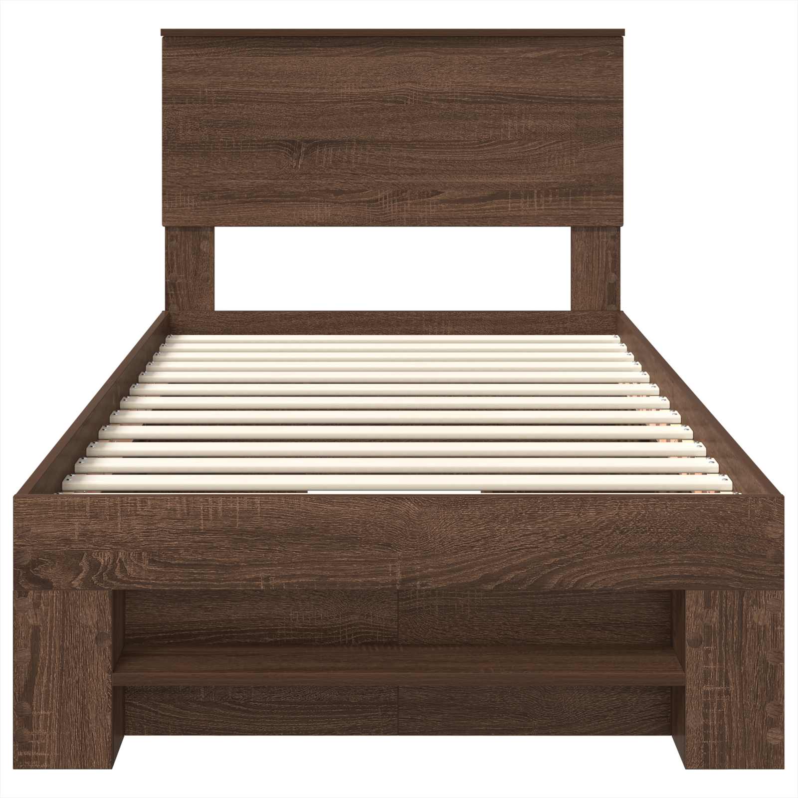 Bedframe met hoofdeinde Bruin Eiken 80 x 200 cm Bewerkt hout