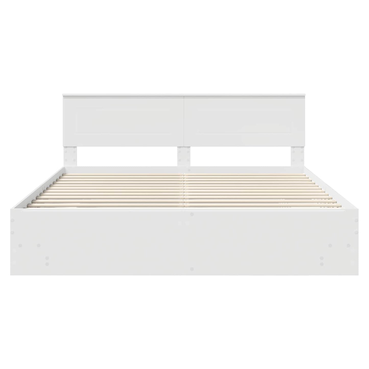 Bedframe met hoofdeinde Wit 200 x 200 cm Bewerkt hout