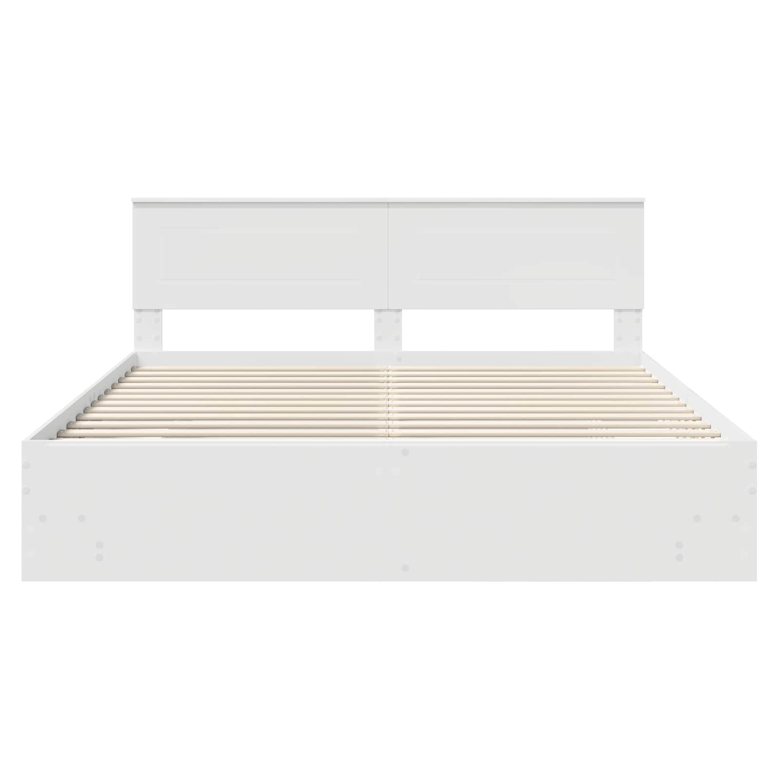 Bedframe met hoofdeinde Wit 200 x 200 cm Bewerkt hout