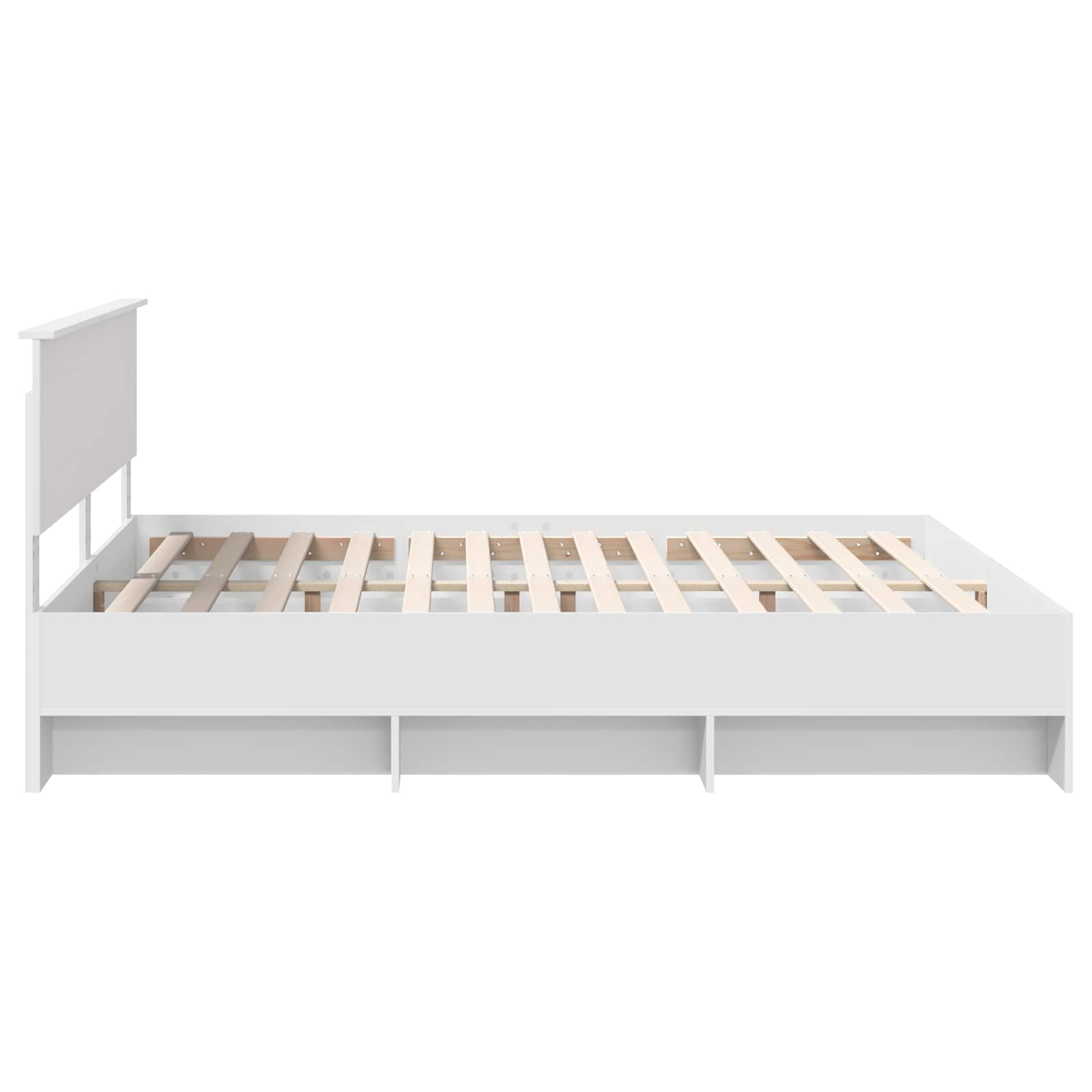 Bedframe met hoofdeinde Wit 200 x 200 cm Bewerkt hout