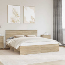 Bedframe met hoofdeinde Sonoma Eiken 200 x 200 cm Bewerkt hout