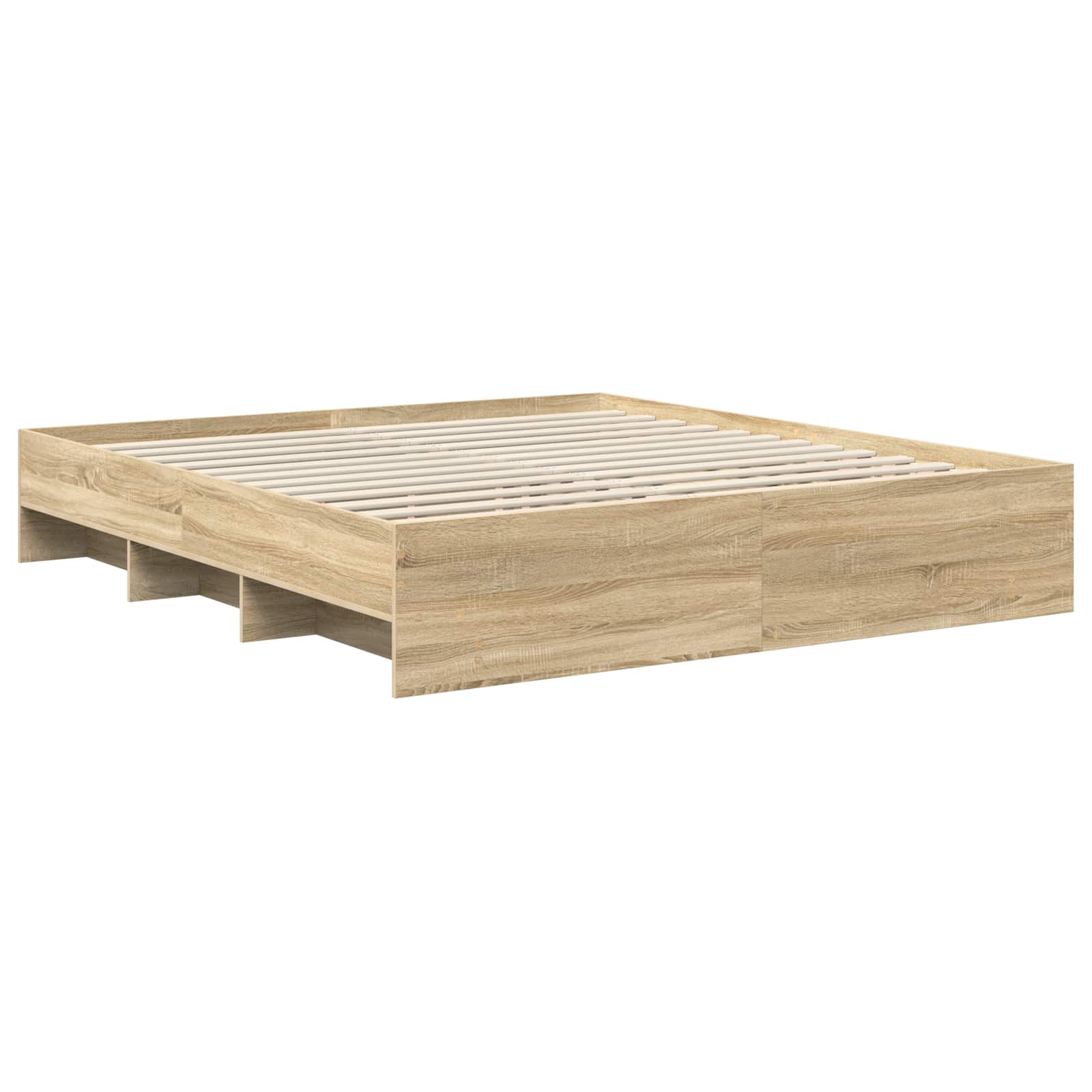 Bedframe met hoofdeinde Sonoma Eiken 200 x 200 cm Bewerkt hout