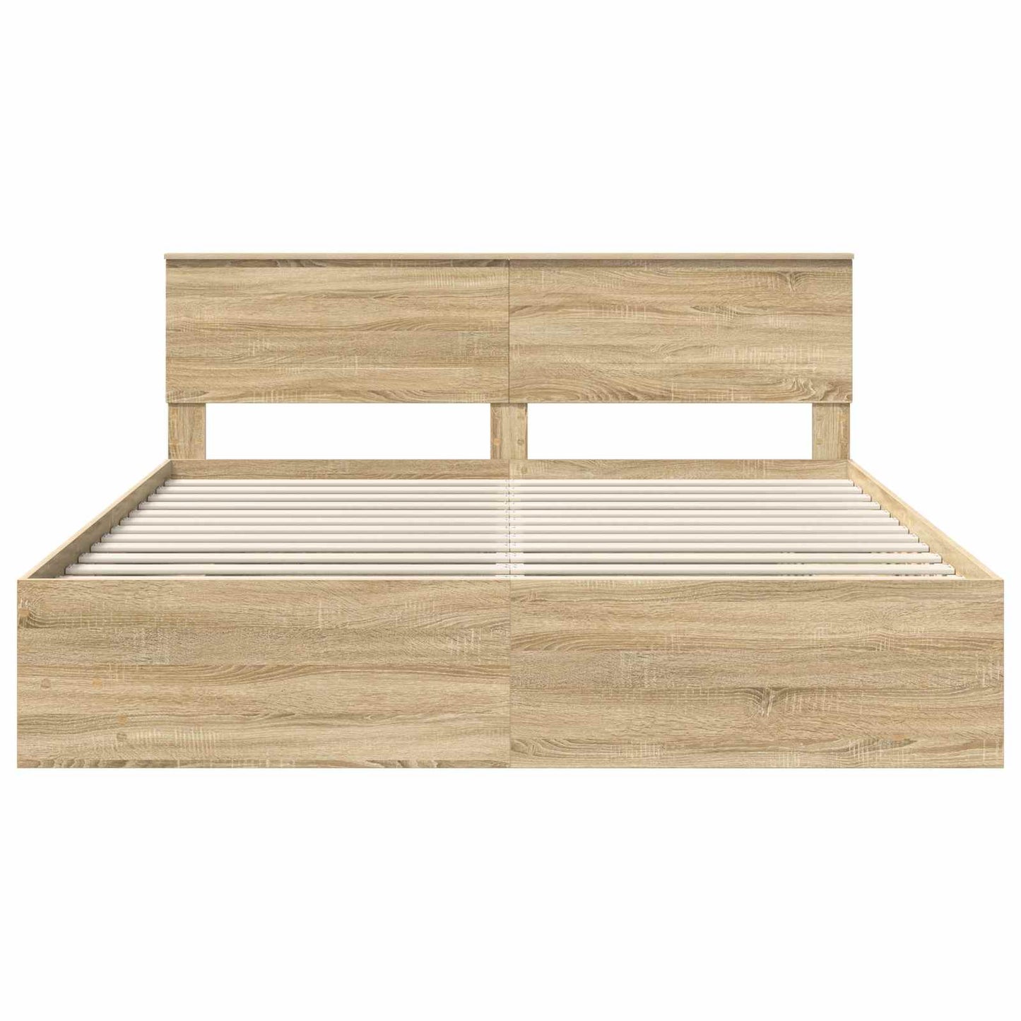 Bedframe met hoofdeinde Sonoma Eiken 200 x 200 cm Bewerkt hout