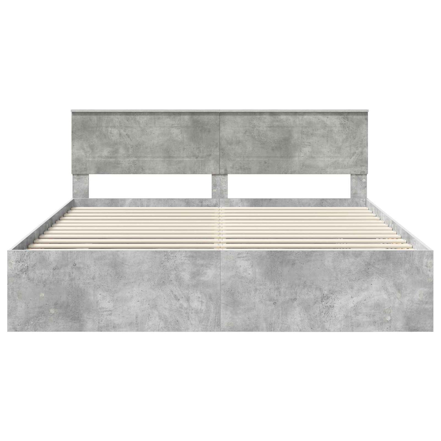 Bedframe met hoofdeinde Beton Grijs 200 x 200 cm Bewerkt hout