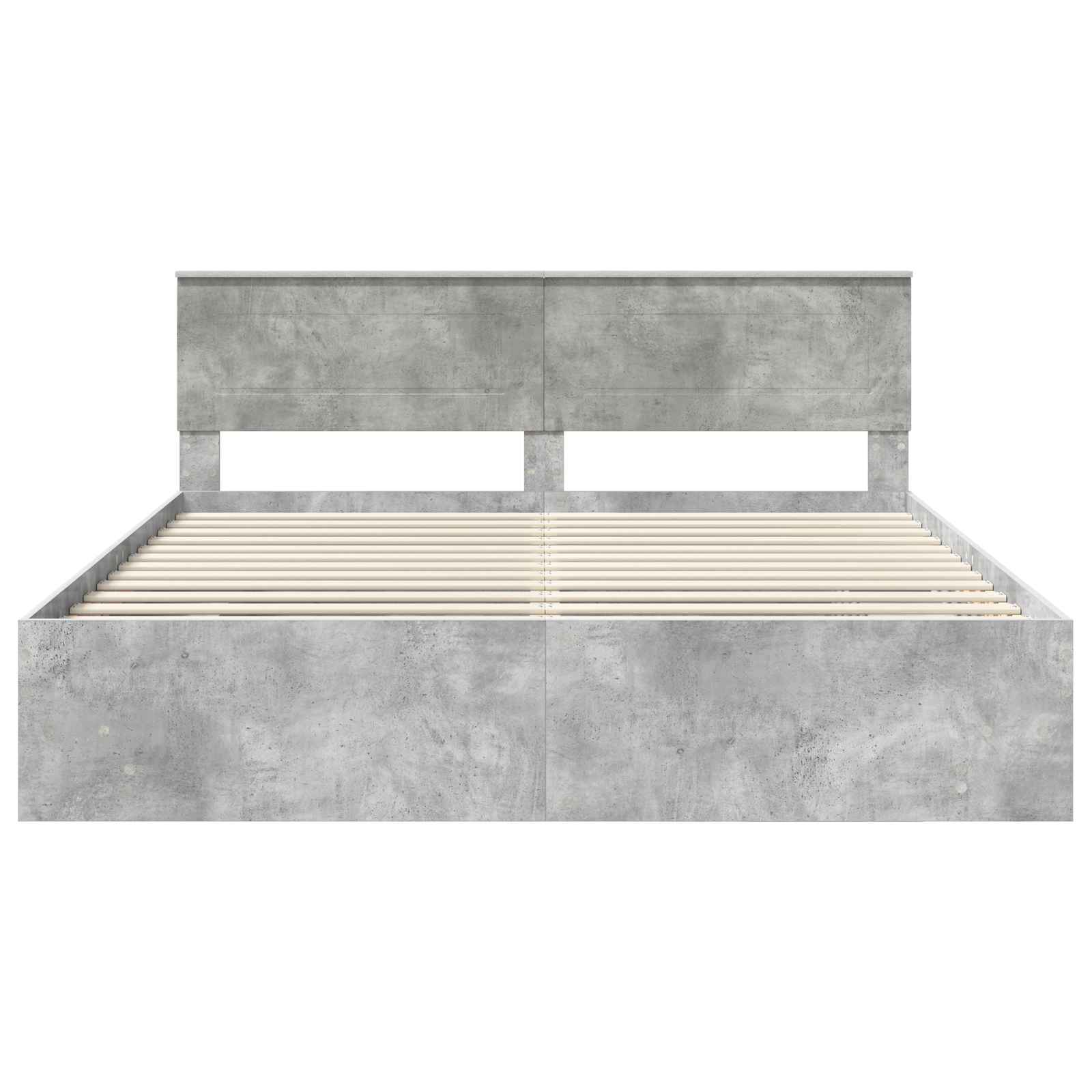 Bedframe met hoofdeinde Beton Grijs 200 x 200 cm Bewerkt hout