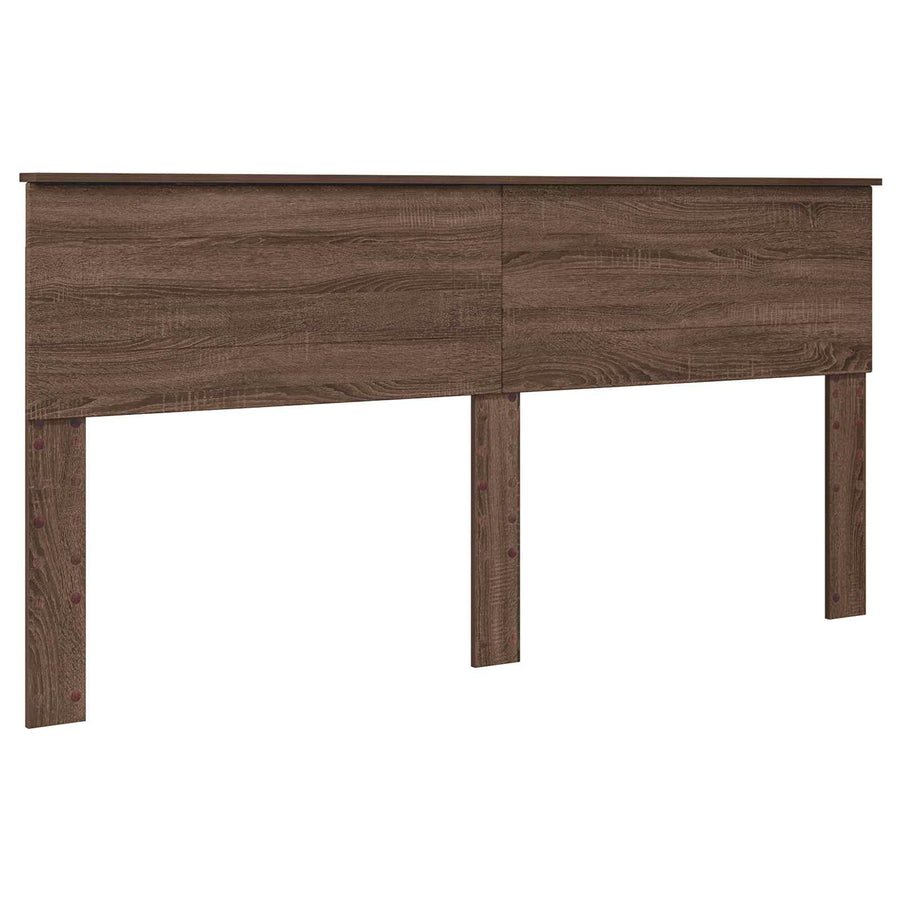 Bedframe met hoofdeinde Bruin Eiken 200 x 200 cm Bewerkt hout