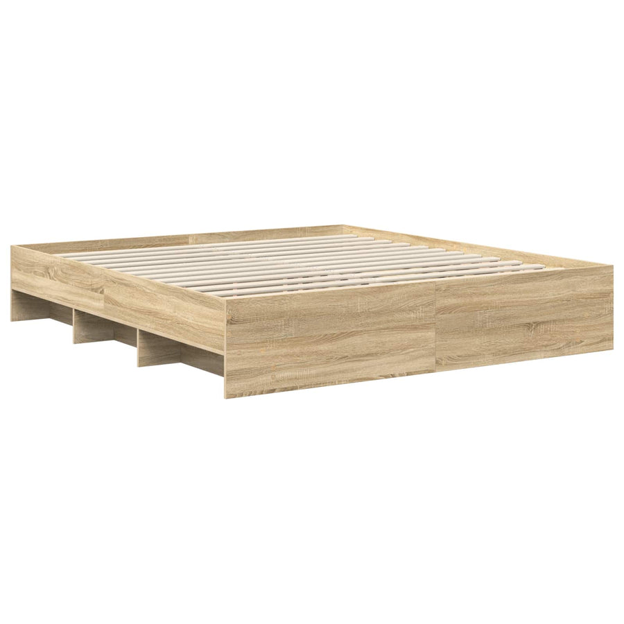Bedframe met hoofdeinde Sonoma Eiken 180 x 200 cm Bewerkt hout