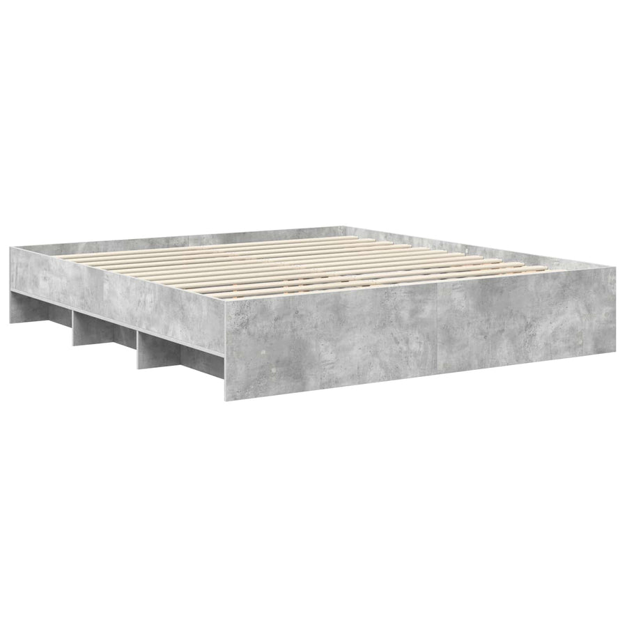 Bedframe met hoofdeinde Beton Grijs 180 x 200 cm Bewerkt hout