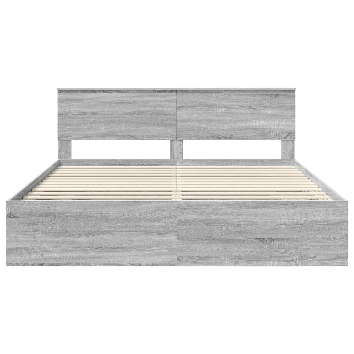 Bedframe met hoofdeinde Grijs Sonoma 180 x 200 cm Bewerkt hout