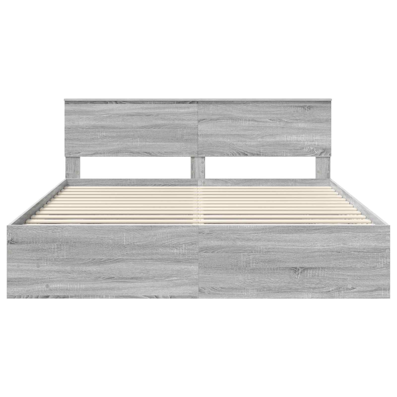 Bedframe met hoofdeinde Grijs Sonoma 180 x 200 cm Bewerkt hout