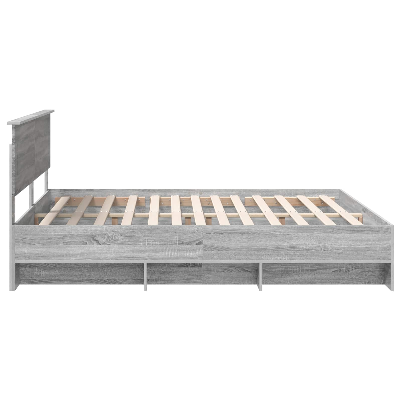 Bedframe met hoofdeinde Grijs Sonoma 180 x 200 cm Bewerkt hout