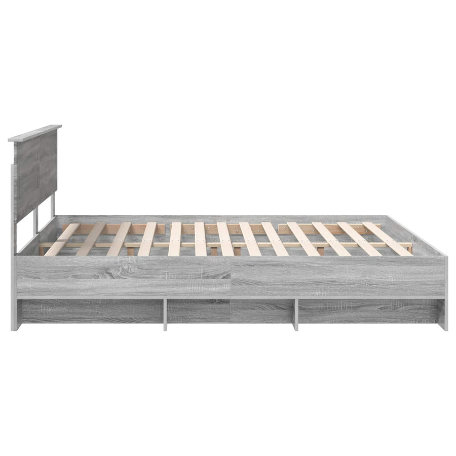 Bedframe met hoofdeinde Grijs Sonoma 180 x 200 cm Bewerkt hout