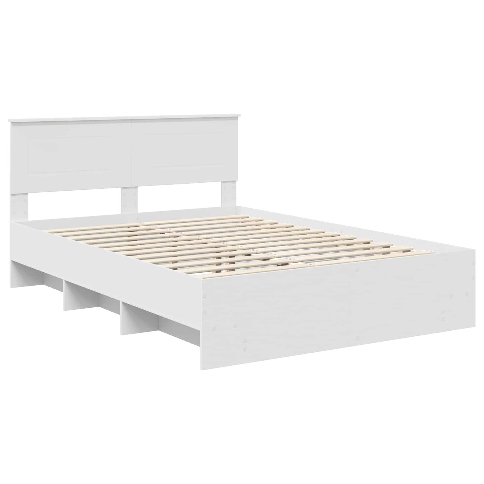 Bedframe met hoofdeinde Wit 160 x 200 cm Bewerkt hout