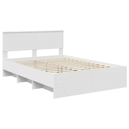 Bedframe met hoofdeinde Wit 160 x 200 cm Bewerkt hout