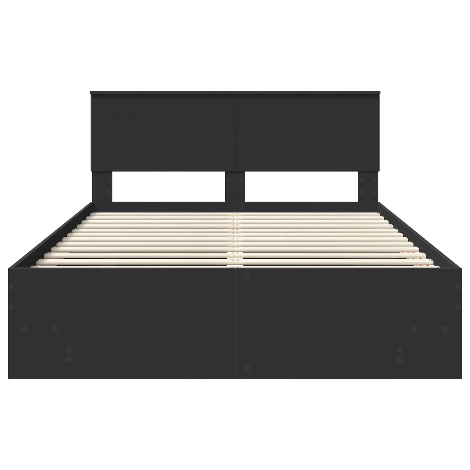 Bedframe met hoofdeinde Zwart 160 x 200 cm Bewerkt hout