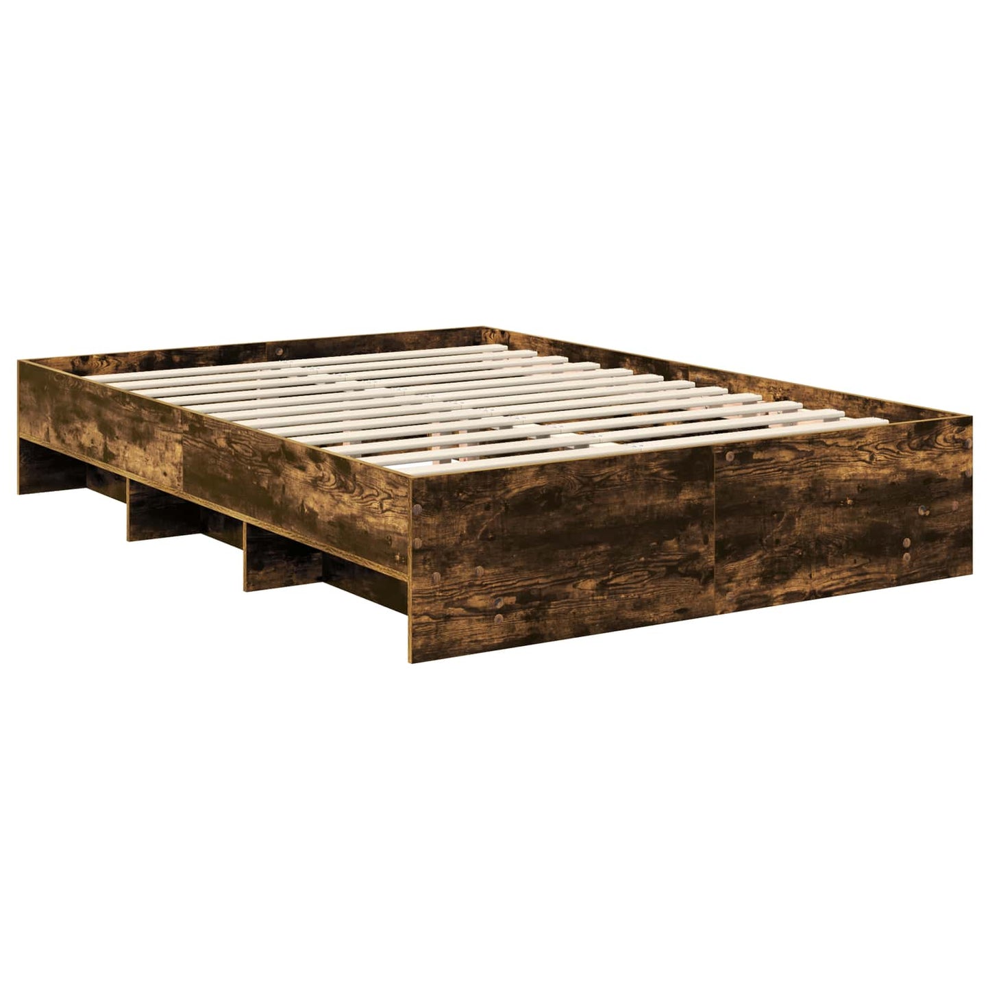 Bedframe met hoofdeinde Gerookt eiken 160 x 200 cm Bewerkt hout