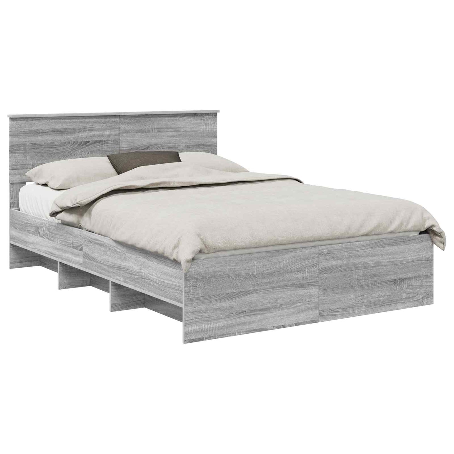 Bedframe met hoofdeinde Grijs Sonoma 160 x 200 cm Bewerkt hout
