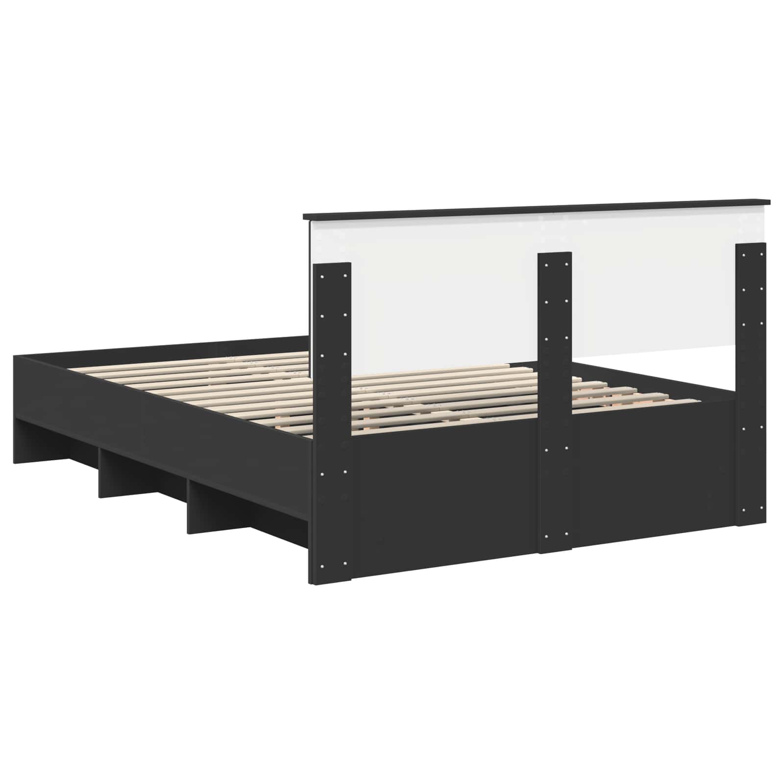 Bedframe met hoofdeinde Zwart 150 x 200 cm Bewerkt hout