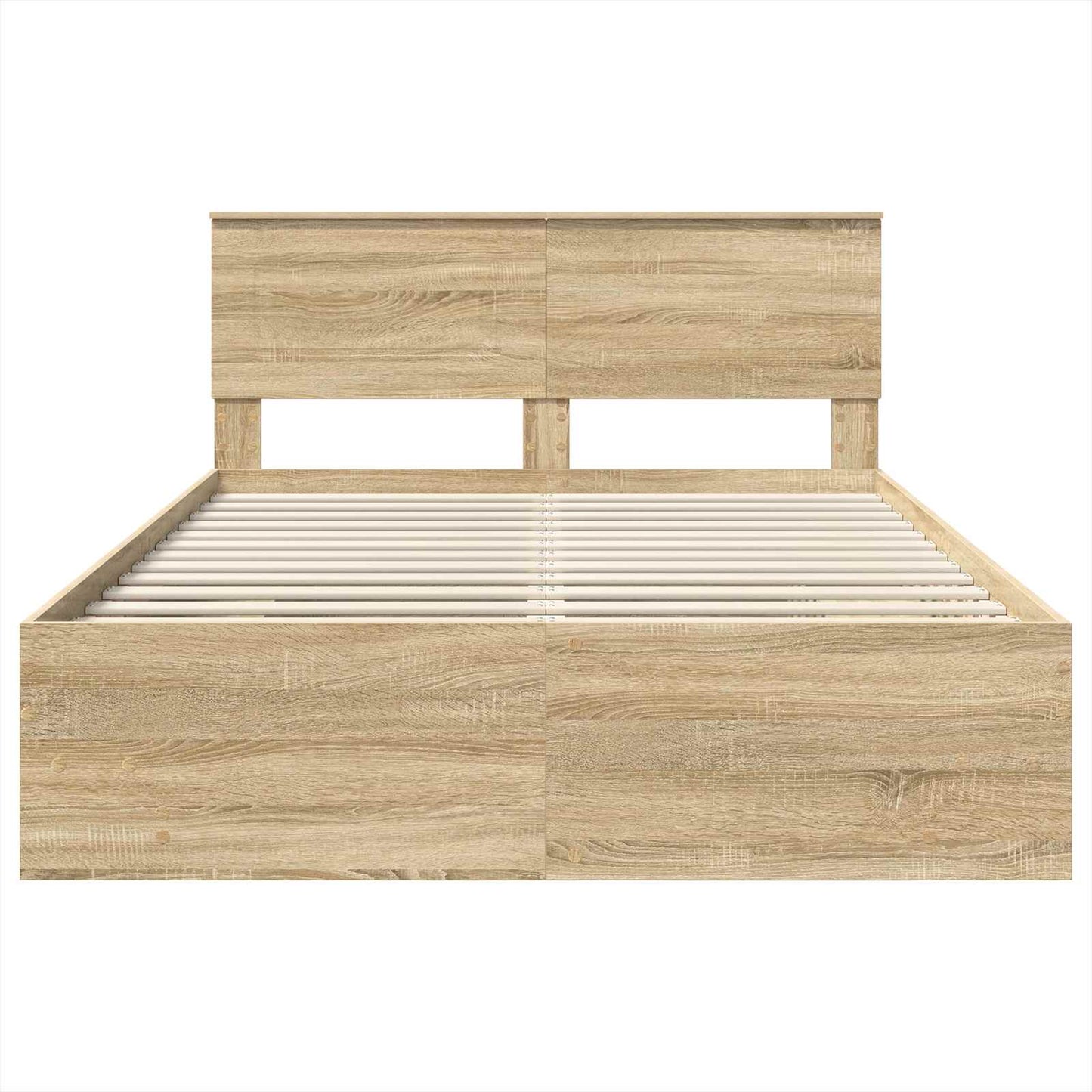Bedframe met hoofdeinde Sonoma Eiken 150 x 200 cm Bewerkt hout