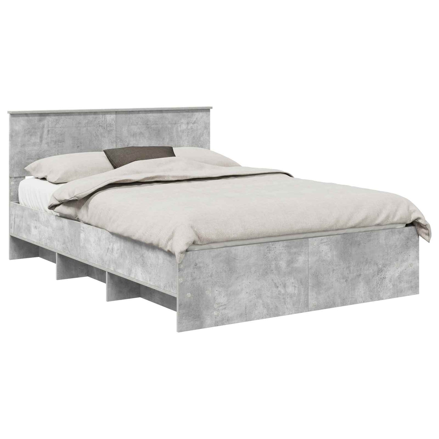 Bedframe met hoofdeinde Beton Grijs 150 x 200 cm Bewerkt hout