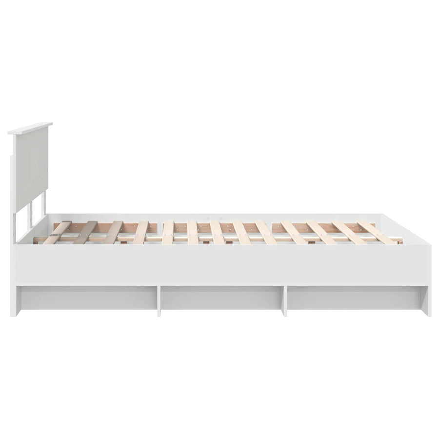 Bedframe met hoofdeinde Wit 140 x 200 cm Bewerkt hout