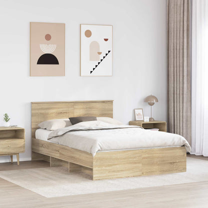 Bedframe met hoofdeinde Sonoma Eiken 140 x 200 cm Bewerkt hout