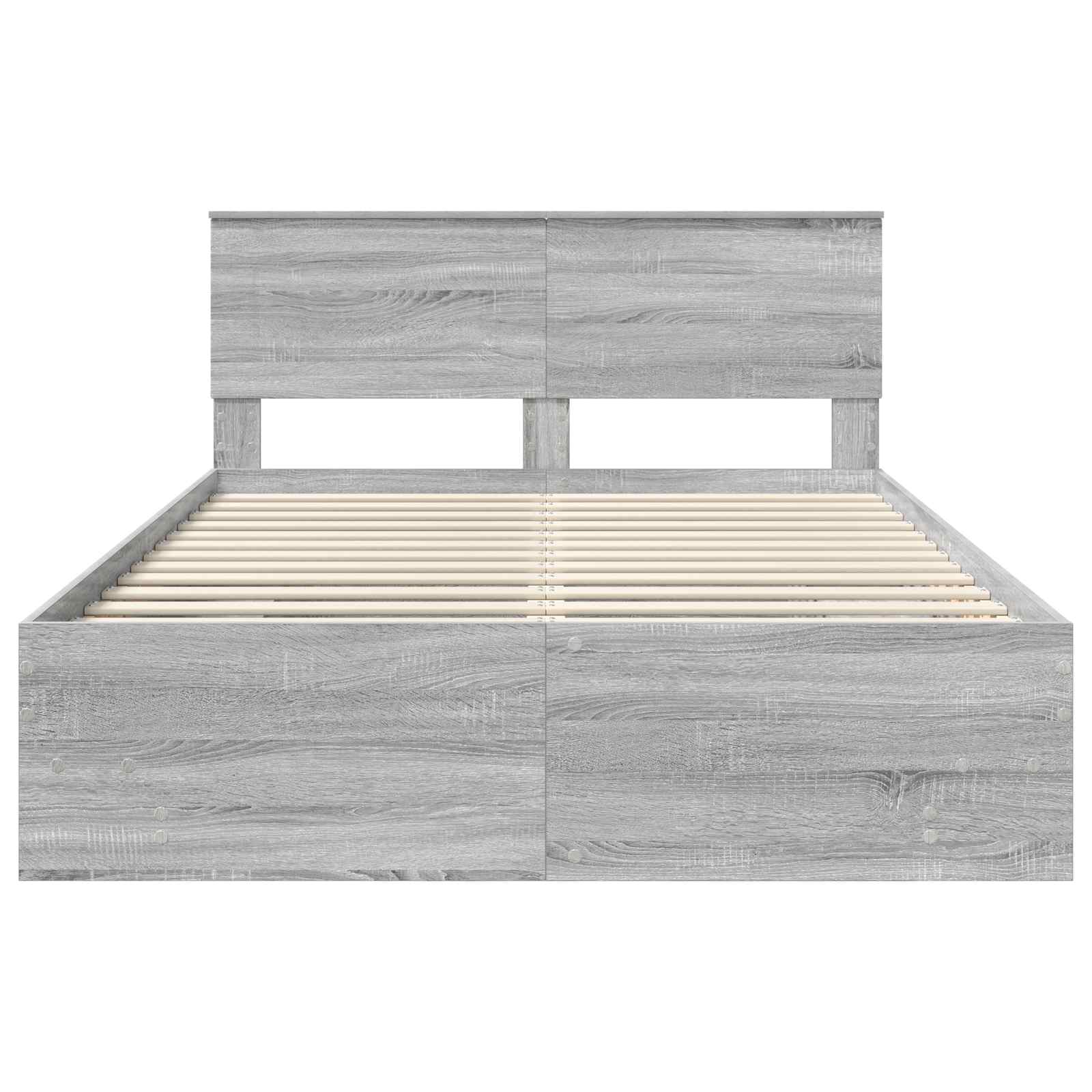 Bedframe met hoofdeinde Grijs Sonoma 140 x 200 cm Bewerkt hout